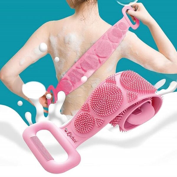 Silicone Back Scrubber for Bath – Double-Sided Exfoliating Body Brush for Deep Cleaning
