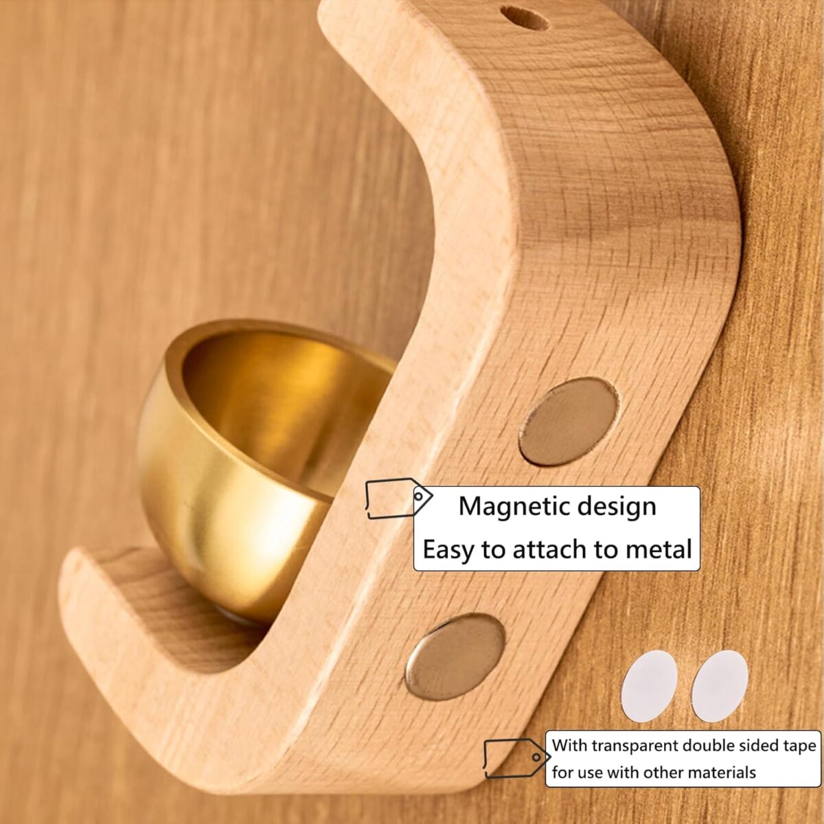 Wooden Magnetic Door Bell – Handcrafted Wind Chime - Image 4