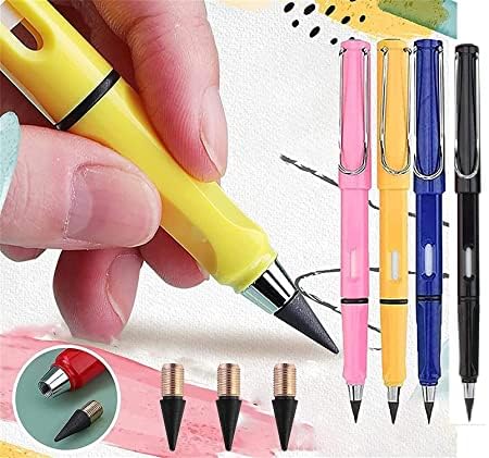 Unlimited Writing Eternal Pencil No Ink Magic Pencils, Plastic Clip Inkless Pencil With Eraser For Kids, Drawing, School,Artist-Birthday Gift