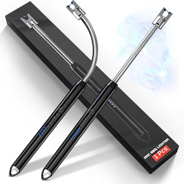 Rechargeable Electric Arc Lighter – USB Flameless Plasma Lighter with 360° Flexible Neck, Windproof Design for Kitchen Gas Stove – Up to 400 Uses per Charge 157