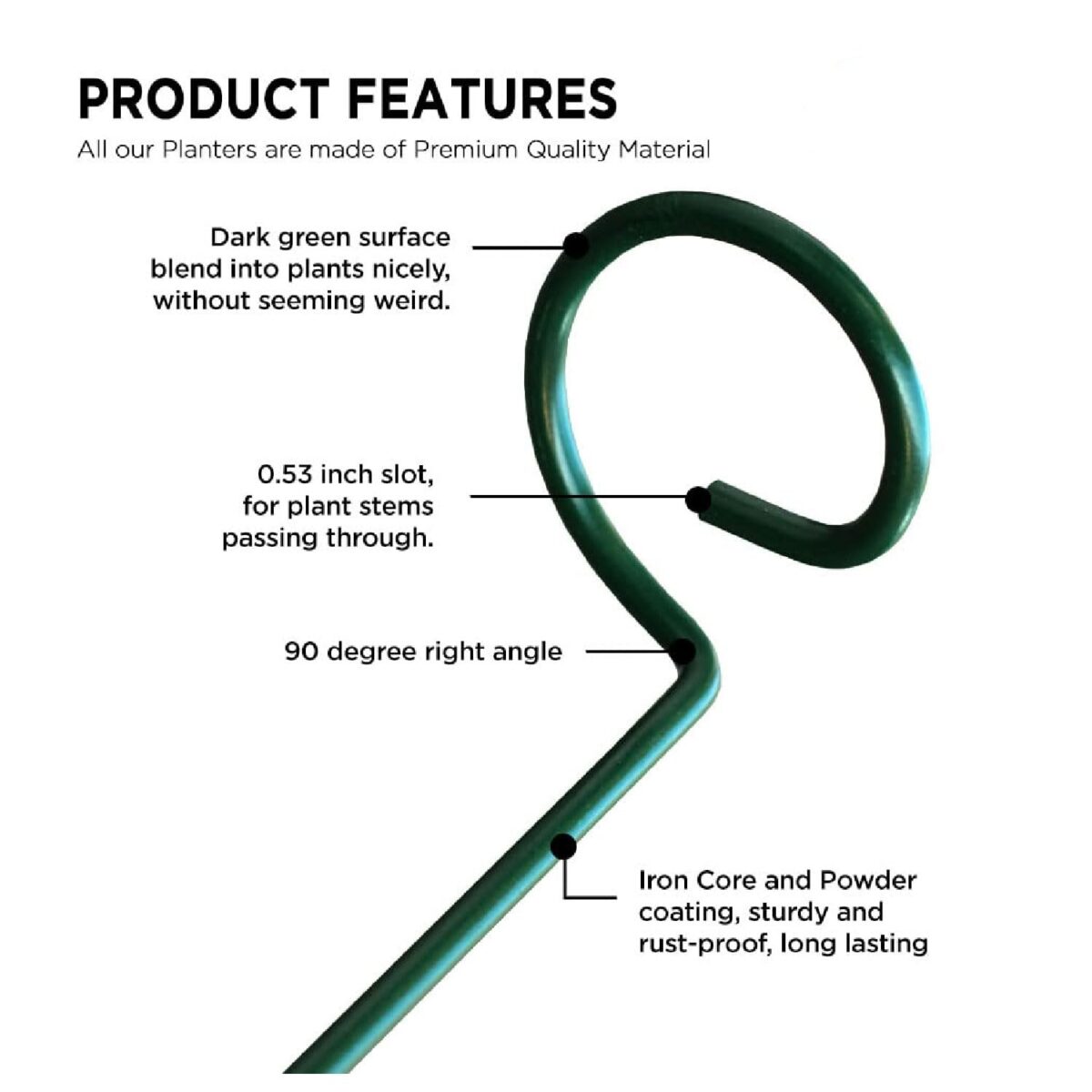 18-Inch Premium Metal Plant Support Stakes – Durable Garden Stakes for Strong & Healthy Plant Growth - Image 4