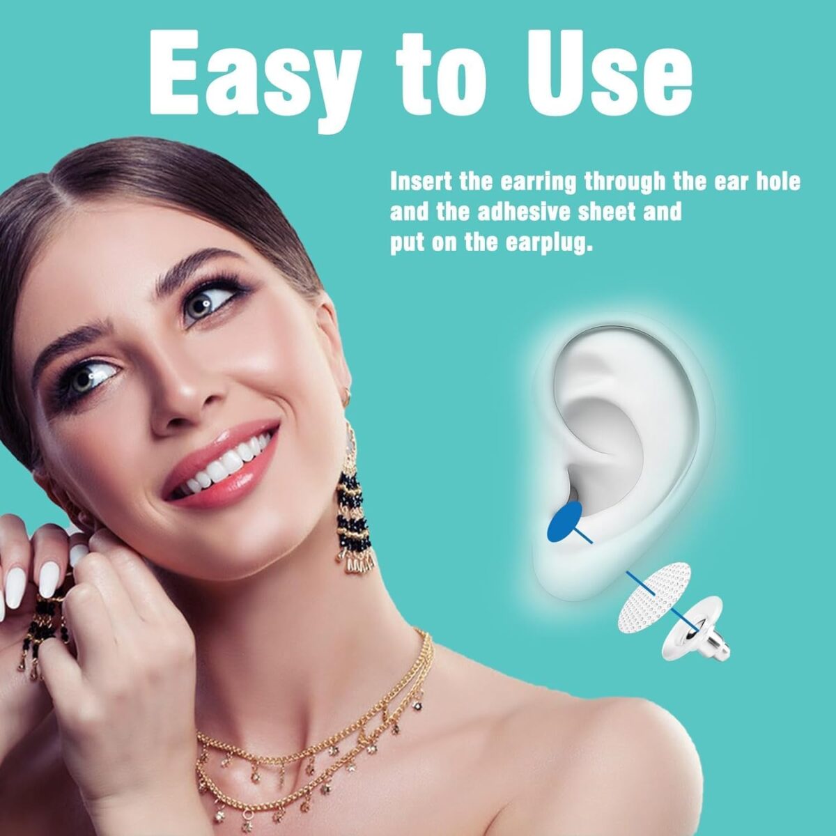 Premium Earlobe Support Patches – 30 Pcs Ear Support Stickers for Heavy Earrings & Big Jhumkas | Invisible Ear Hole Closer Tape for Stretched Lobes & Earring Comfort - Image 4