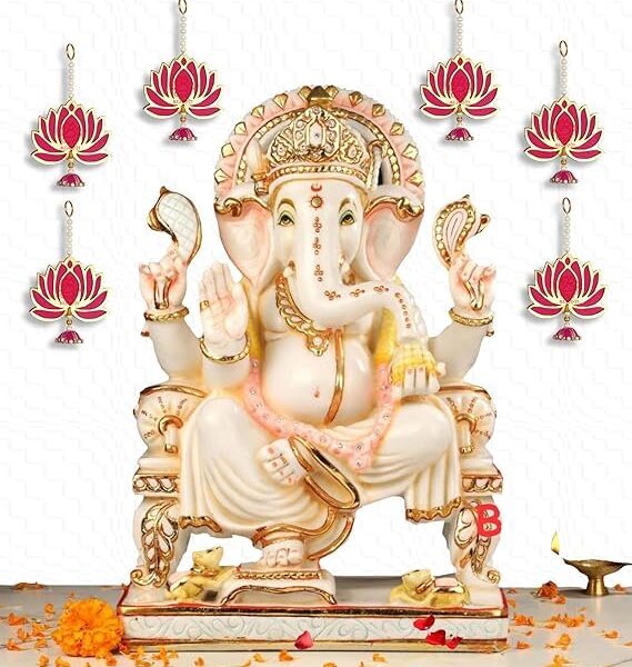 Lotus Wall Decor Pack of 6 | Handmade Jhumki Hanging Set for Home, Temple & All Festive Occasions