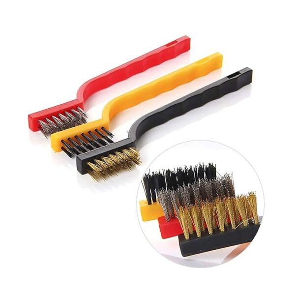 Stainless Steel Bristles Mini Wire Brush for Rust, Dirt & Paint Scrubbing with Deep Cleaning, Metal Brush Tools for Home and Kitchen