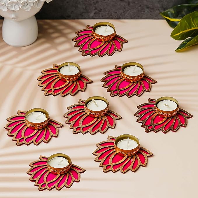 Lotus Tealight Candle Holder – Decorative Home & Festive Lighting - Image 2