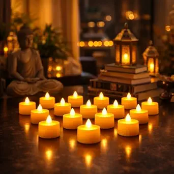 Realistic Battery-Operated Flameless Mini Warm White LED Tealight Candle