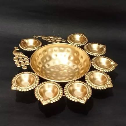 Flower Shape Diya Bowl – Decorative Bowl with Tealight Candles(Diwali & Pooja Needs for elegance look)