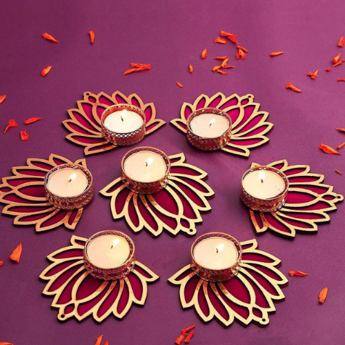 Lotus Tealight Candle Holder – Decorative Home & Festive Lighting - Image 1
