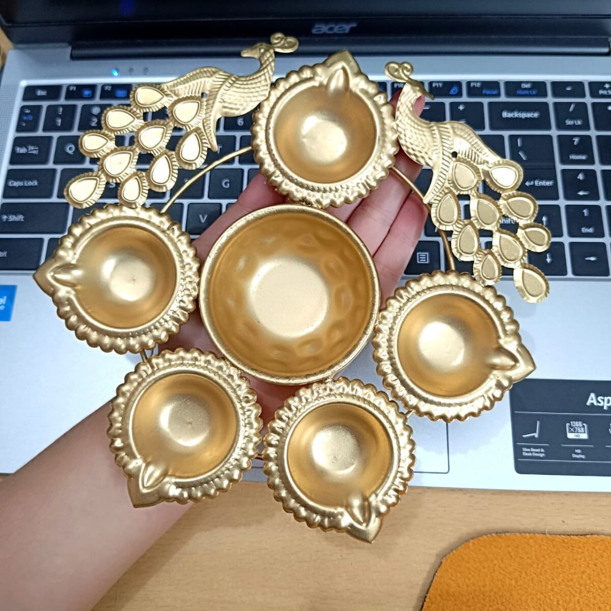 Flower Shape Diya Bowl – Decorative Bowl with Tealight Candles(Diwali & Pooja Needs for elegance look) - Image 2