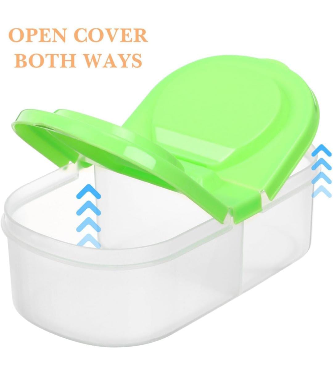 4pcs Bento Lunch Boxes 2-Compartment Snack Containers Divided food Snack Containers with Lids for Home Work Random Color - Image 1