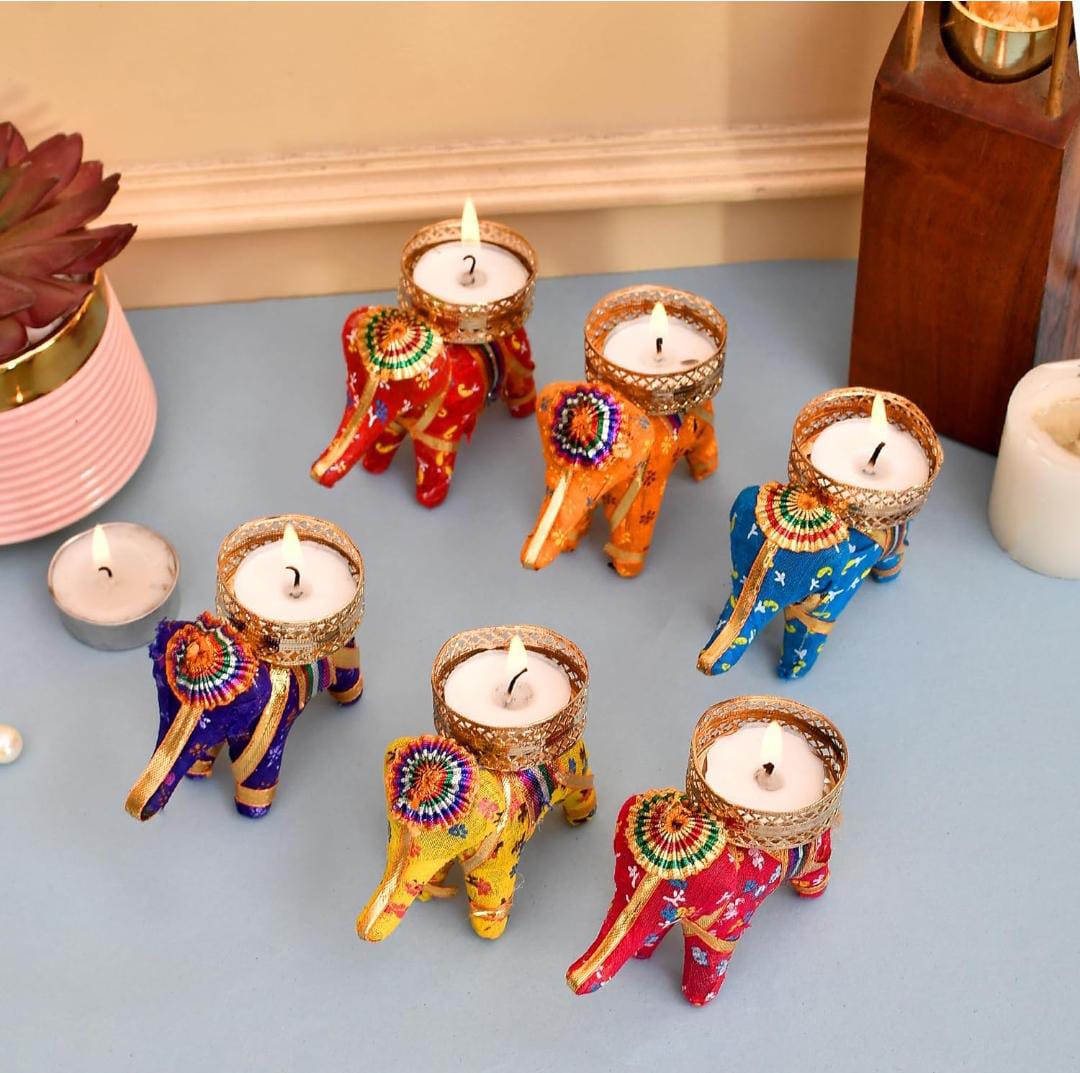 diya Handcrafted Elephant Candle Diya - Image 1