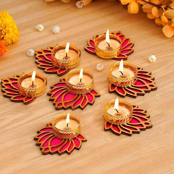 Lotus Tealight Candle Holder – Decorative Home & Festive Lighting