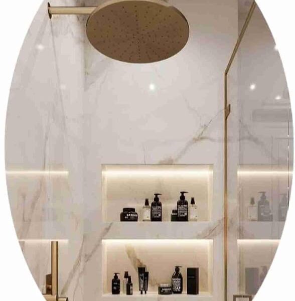 Oval Shape Adhesive Mirror Wall Sticker