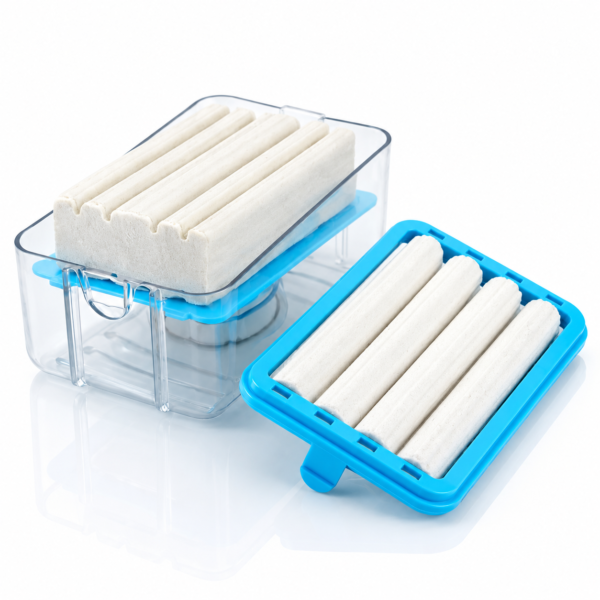 2-in-1 Portable Soap Dish with Roller & 500ml Soap Dispenser | Hygienic Soap Holder with Drain Holes for Bathroom & Kitchen