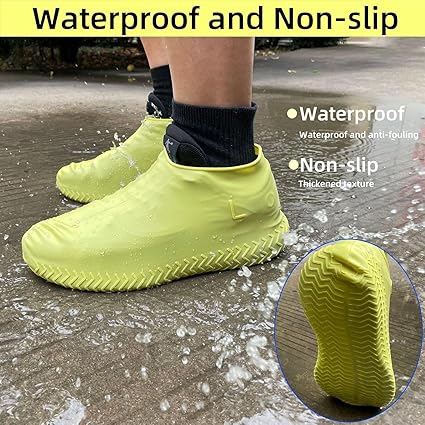 Multicolour Rain Shoe Covers for Men & Women – Waterproof, Non-Slip Silicone Overshoes – Reusable, Portable Shoe Protection for Travel, Camping, Rainy Days - Image 1