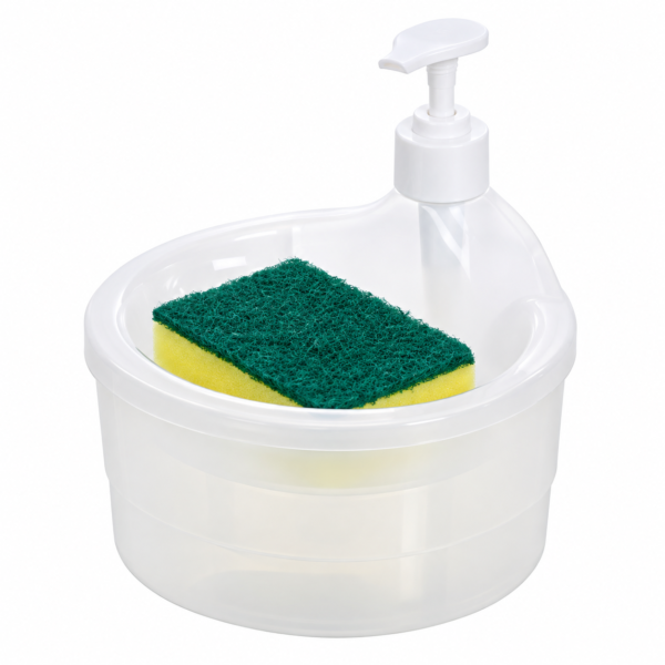 2 in 1 Liquid  Soap Dispenser with Pump with Sponge Holder