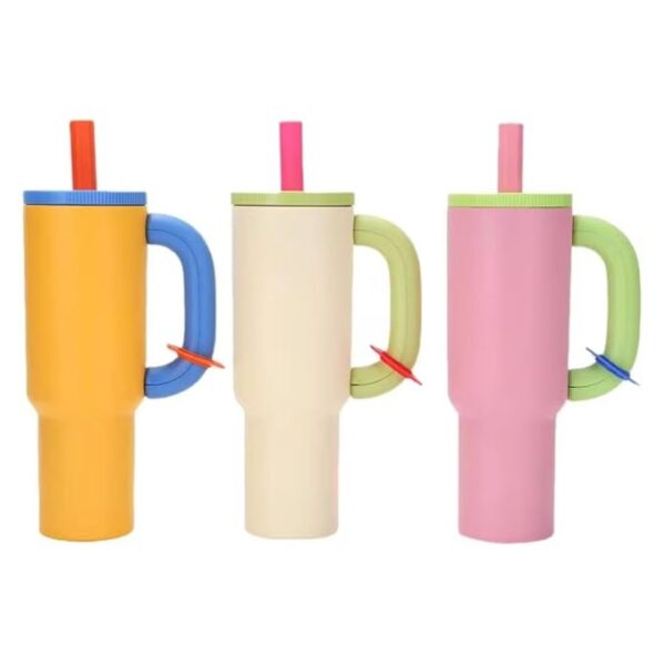 CHAKO LAB  Insulated Stainless Steel Tumbler | Tumbler with Handle and Straw 33oz | Cup Holder Friendly for Travel | Leakproof Water Bottle | BPA-Free | Cerratic liner| green